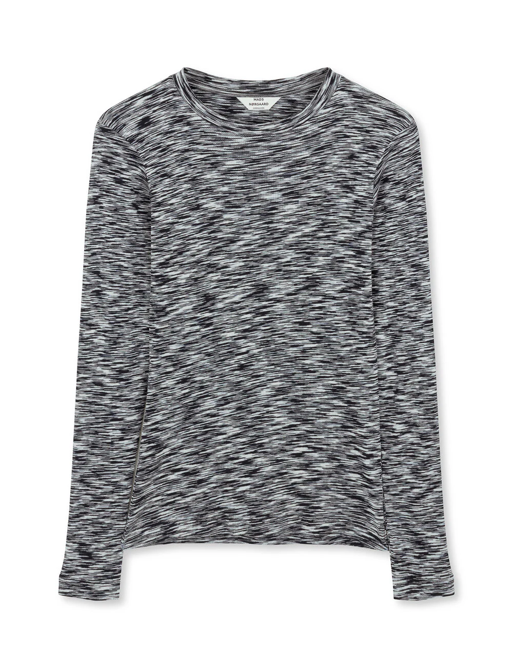 Mads Nørgaard  2X2 Cotton Space Tuba langærmet t-shirt - Multi Black