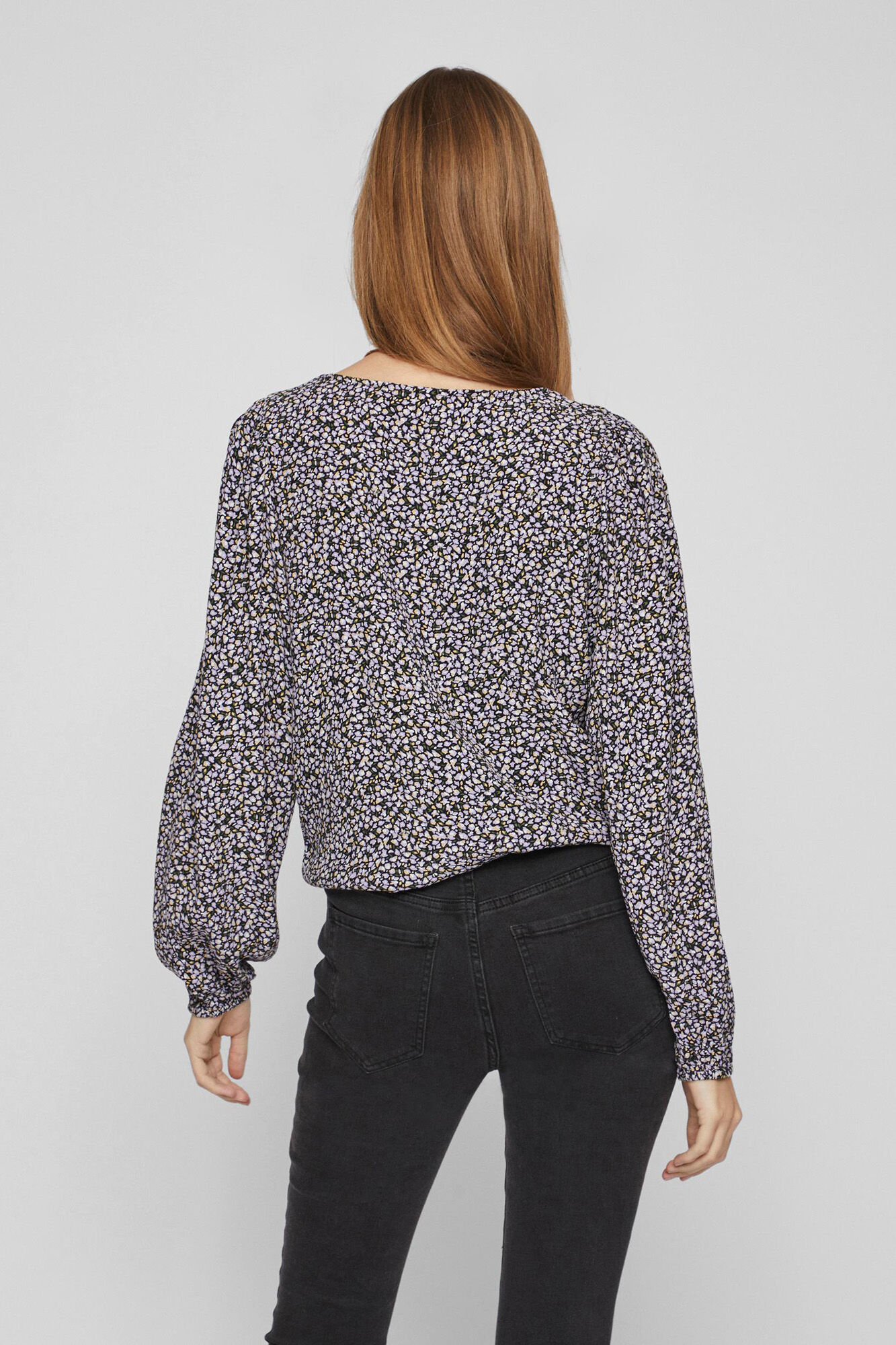Blusa folgada de mangas compridas - Lilás