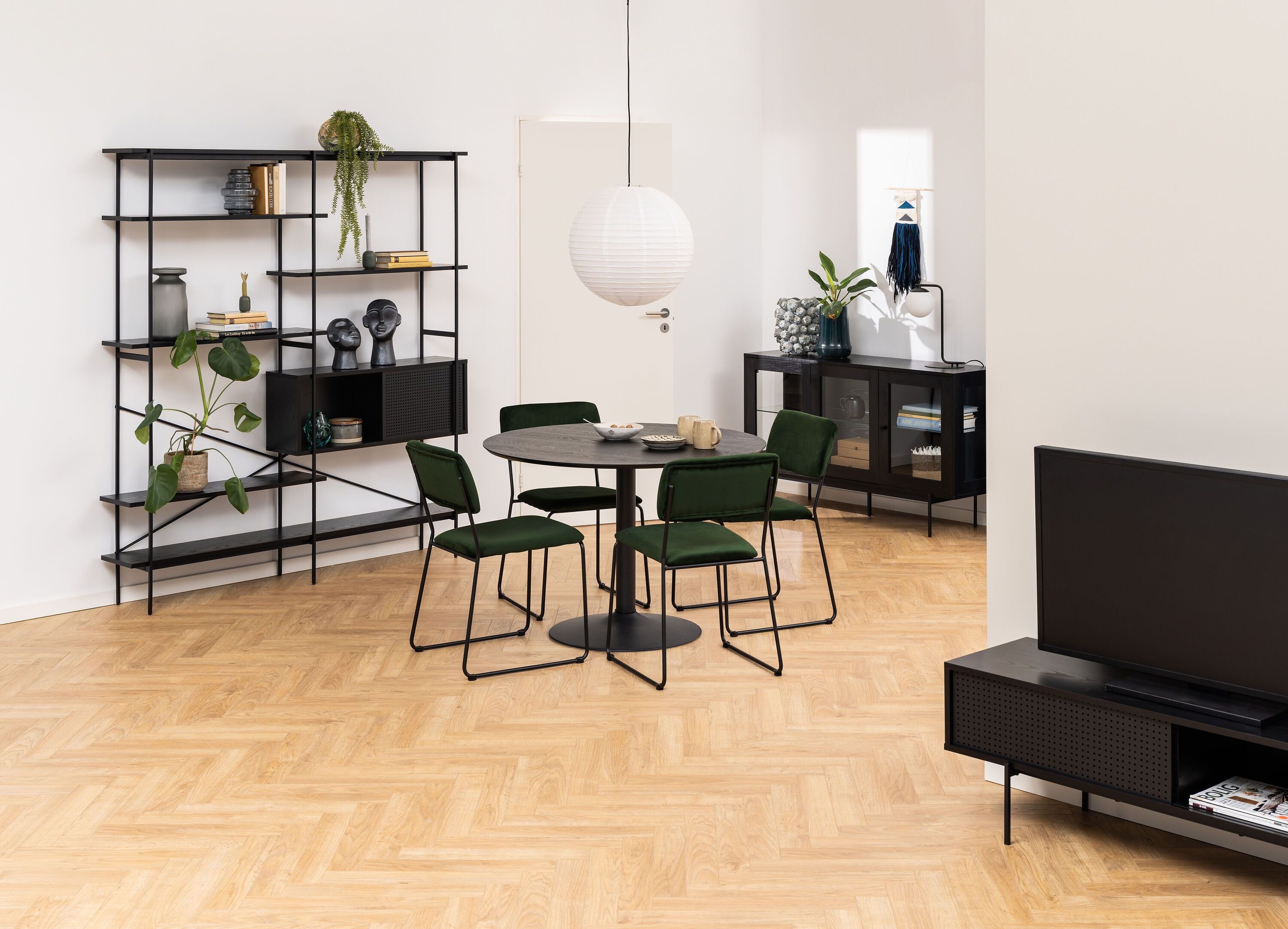 KYSON Regal - Schwarz / B: 172.0 cm x T: 27.0 cm x H: 188.0 cm