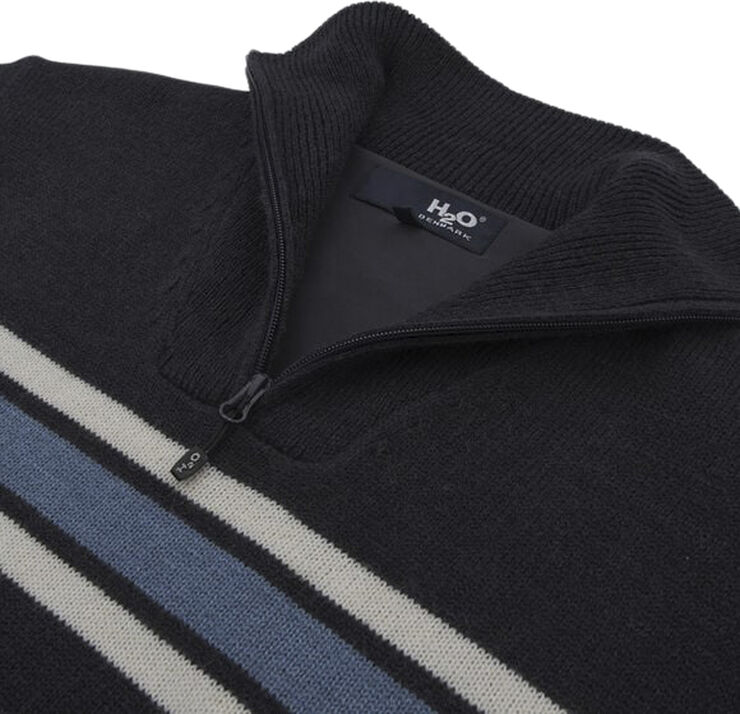 H2O Icon Stripe Wind Knit striktrøje Sort