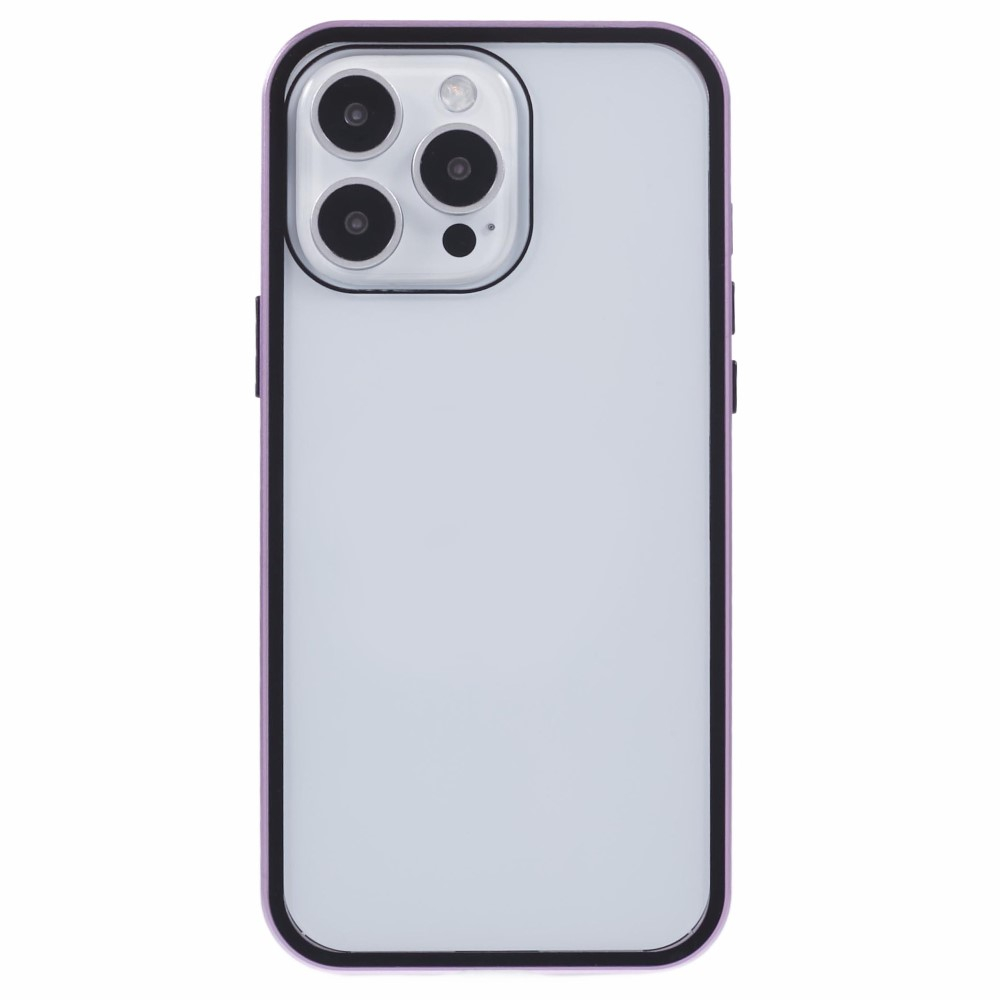 iPhone 16 Pro Magnetische Alu Schutzhülle mit Panzer Glas Backcover   Displayschutz (Magnet-Technologie) - Lila