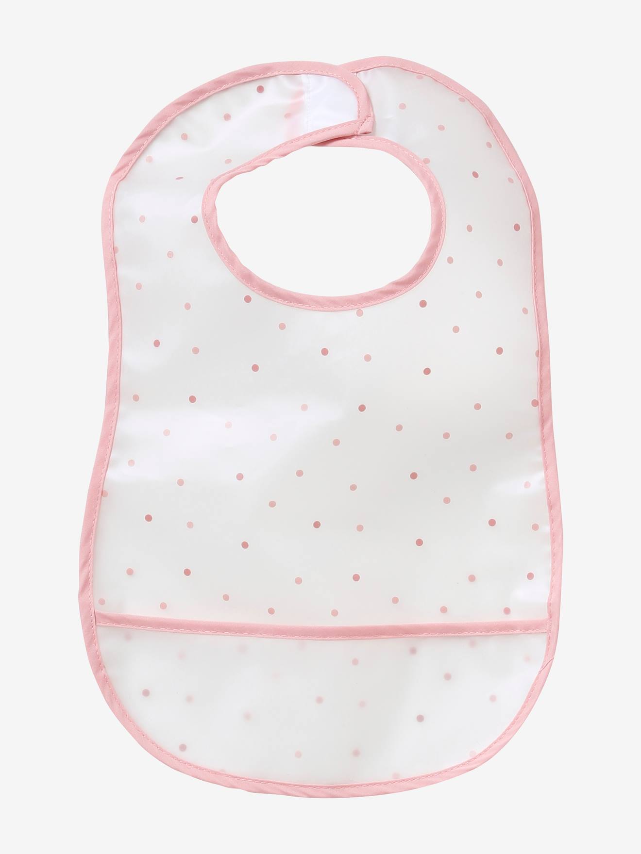 Conjunto de 3 babadores plastificados em material absorvente branco claro e estampas.