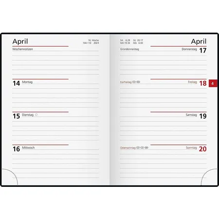 rido/idé Wochenkalender Modell perfect/Technik I 2023 Blattgröße 10 x 14 cm blau