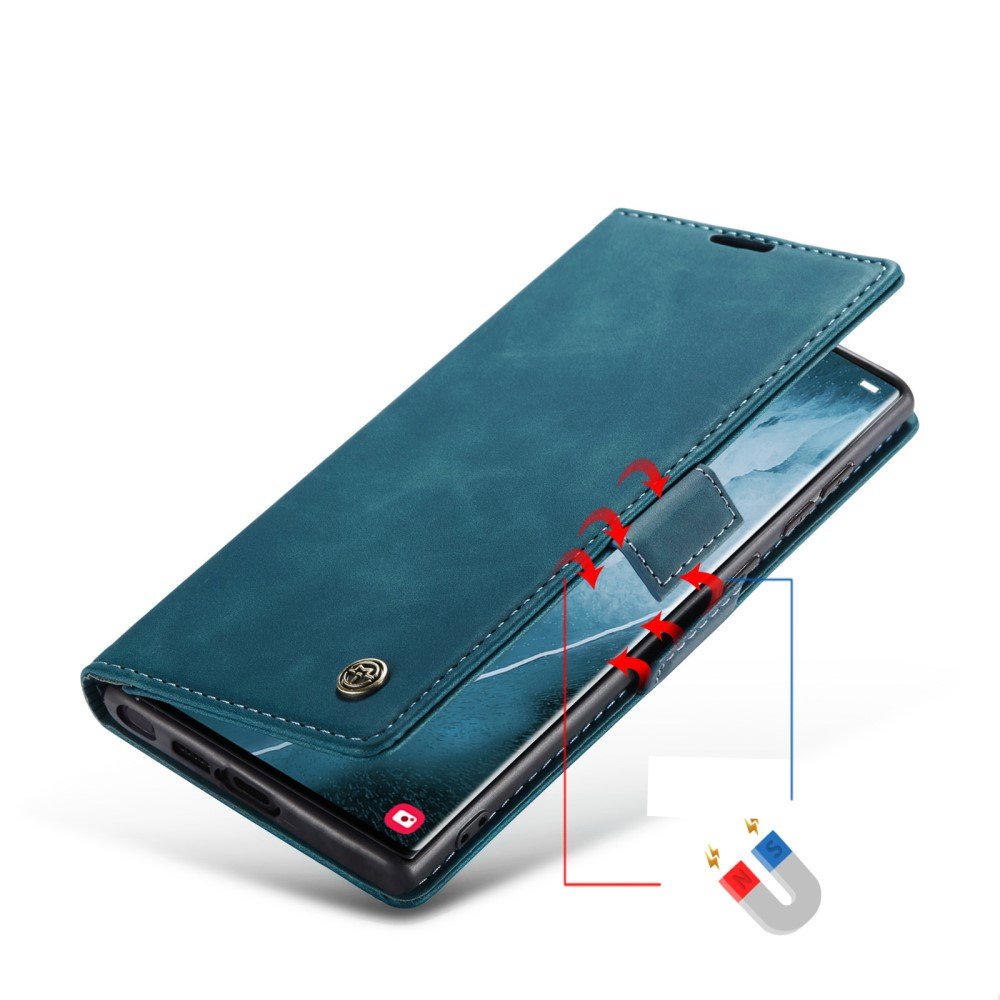 Samsung Galaxy S23 Ultra 5G Leder Tasche Flip Wallet Etui mit Kartenfächern - Blaugrün
