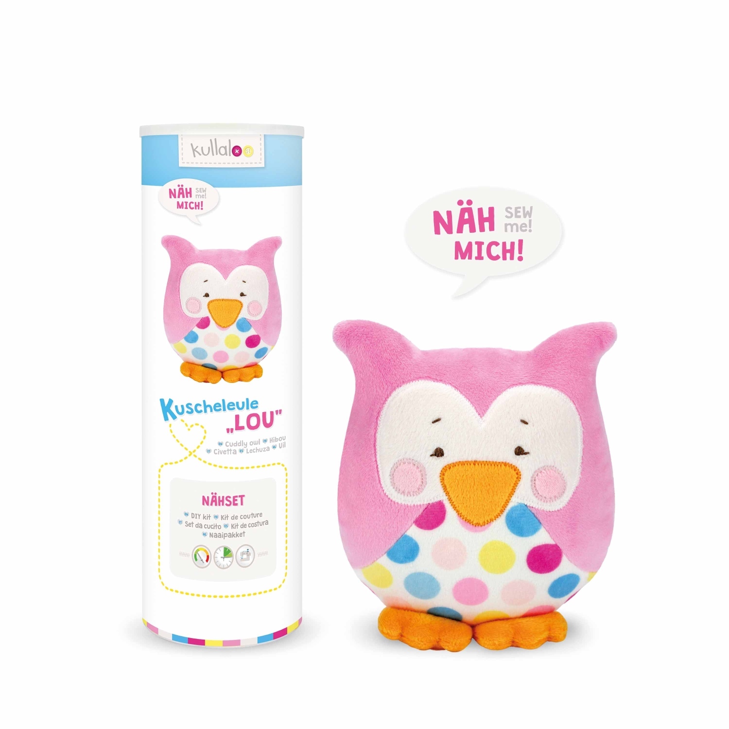 Nähset Kullaloo KUSCHEULE LOU - rosa - mit Material