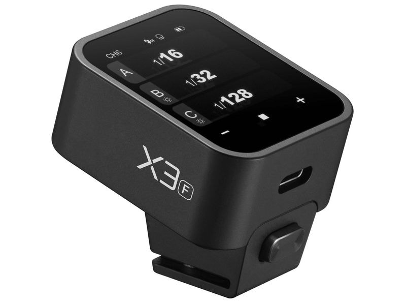Godox Fernauslöser X3-F TTL für Fujifilm Kompakter kabelloser TTL-Blitz-Auslöser mit Touchscreen