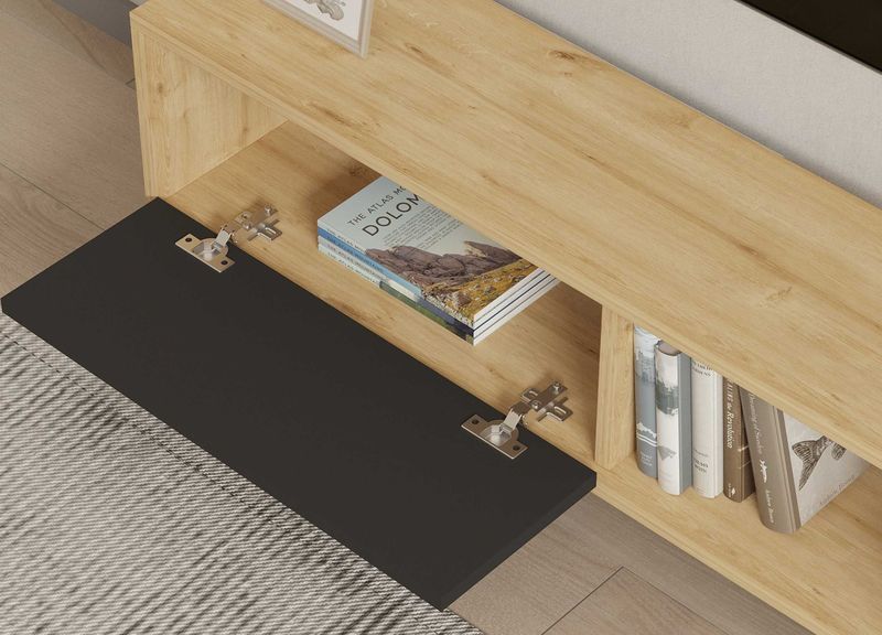 Yonca - TV-meubel - Antraciet - 120 cm - 100% Melamine