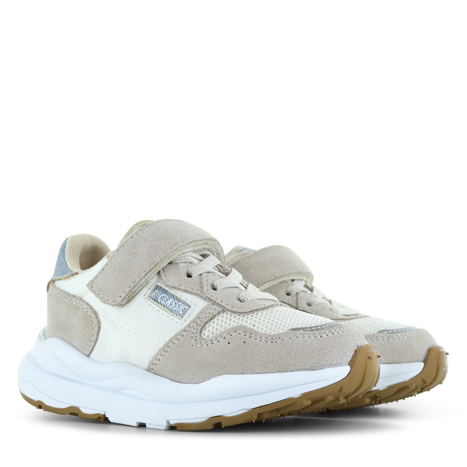 Shoesme wit-beige sneaker Microleer | Jongens schoenen