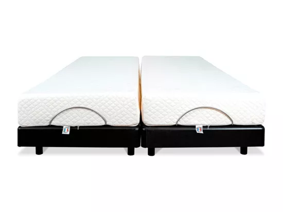 BELLECOUR LITERIE | Ensemble Duo SUPERFLEX 2x90x200 cm | Sommiers électriques + Matelas Mémoire de forme