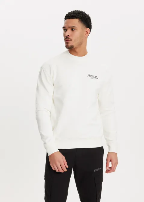 Crewneck met print botanical off-white (WIT.O)