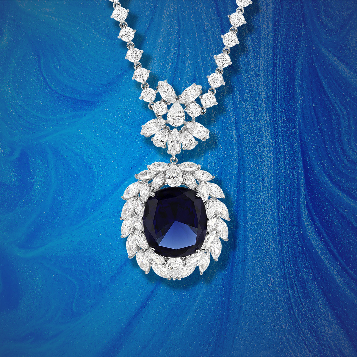 Collier argent 925, pierre synthétique zirconias 42 cm