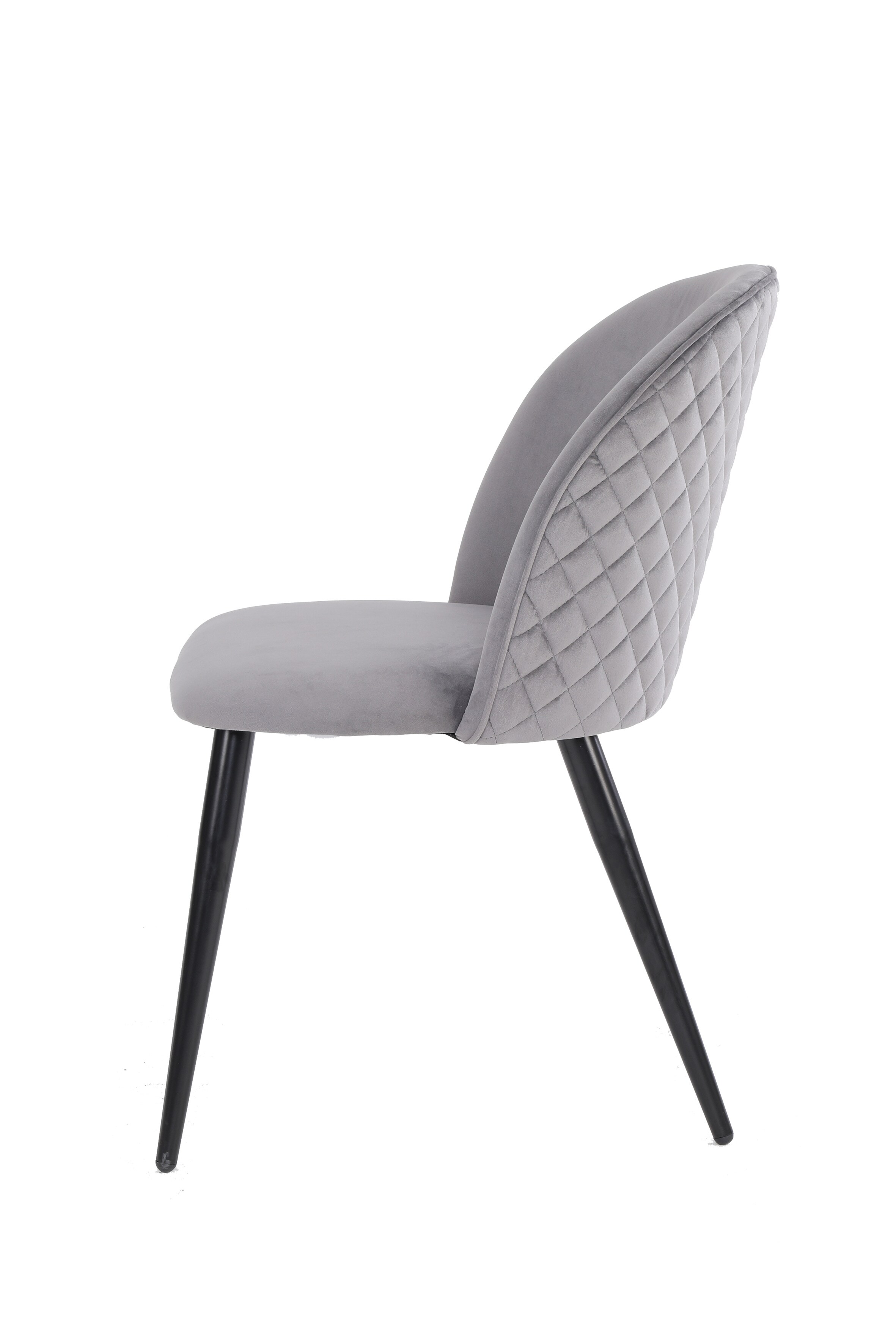 byLIVING Esszimmerstuhl NAYLA, 2-er Set, Samtbezug grau, Gestell Metall schwarz