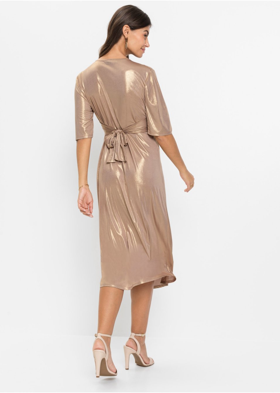 Robe midi avec effet métallique