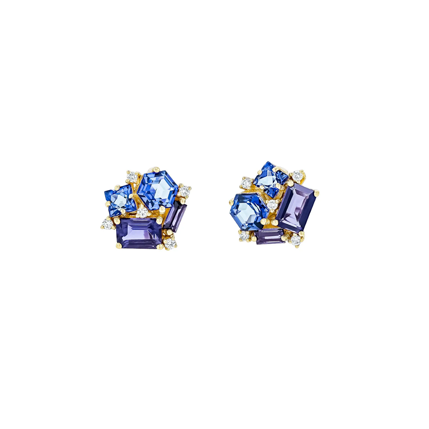 Suzanne Kalan Mix Blossom Øreringe 14 kt. Guld 0,10 ct. PE595G-YG