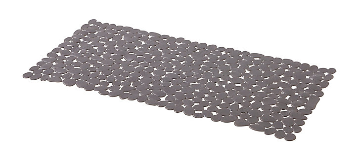 Tapis antidérapant rectangulaire baignoire et douche GoodHome Koros coloris anthracite en PVC L.70 x l.33 cm