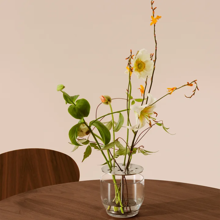 Fritz Hansen - Ikebana Vase Small, Edelstahl / Glas