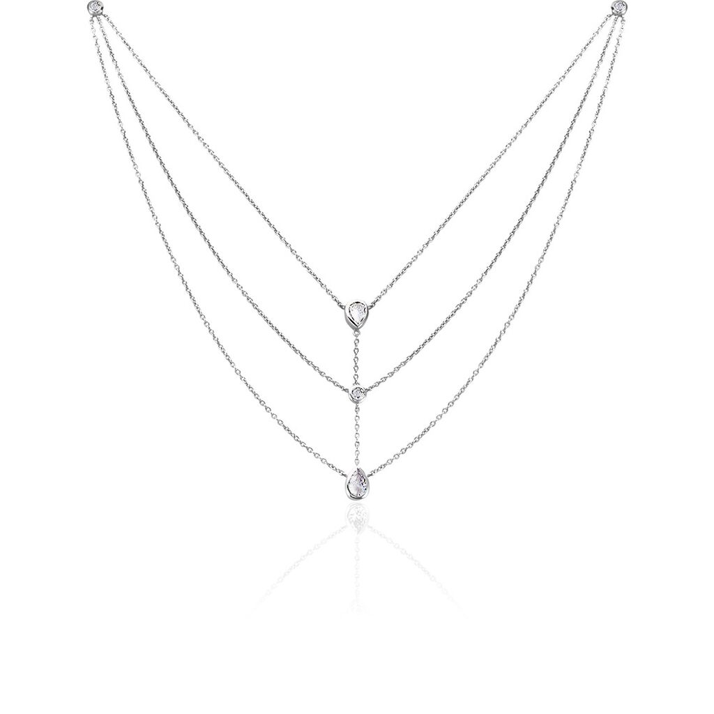 Collier Shanene Argent Blanc Oxyde De Zirconium