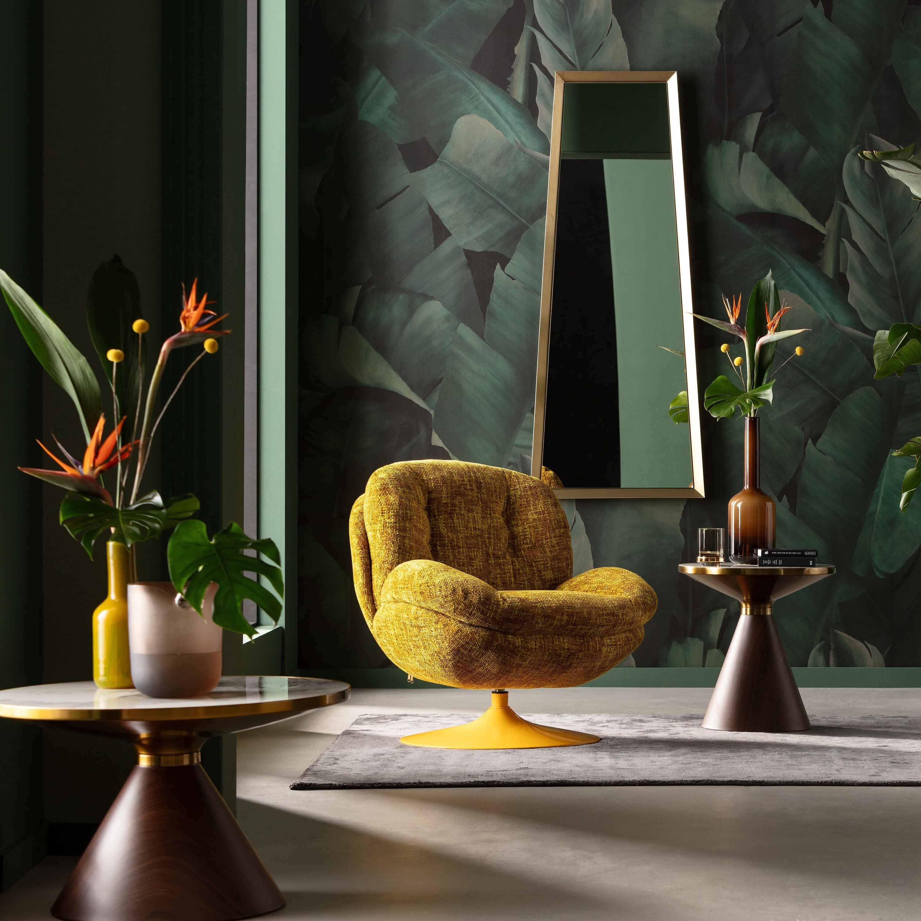 Kare Design Cosy Draaifauteuil - geel
