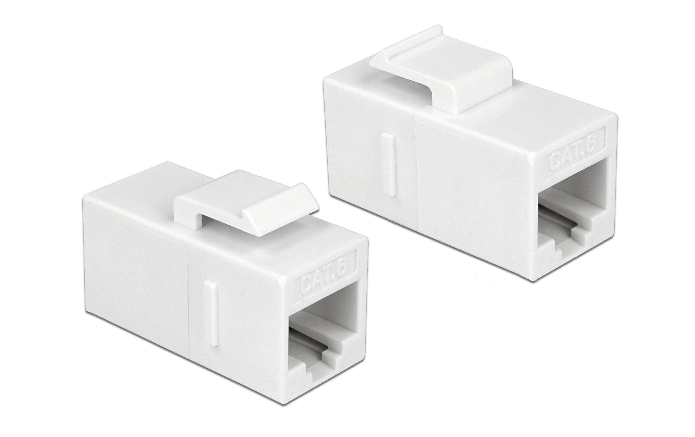 Keystone-Modul RJ-45 - RJ-45, Cat.6, UTP weissDelock Keystone Modul RJ45 Buchse zu RJ45 Buchse Cat.6 UTP weiss
