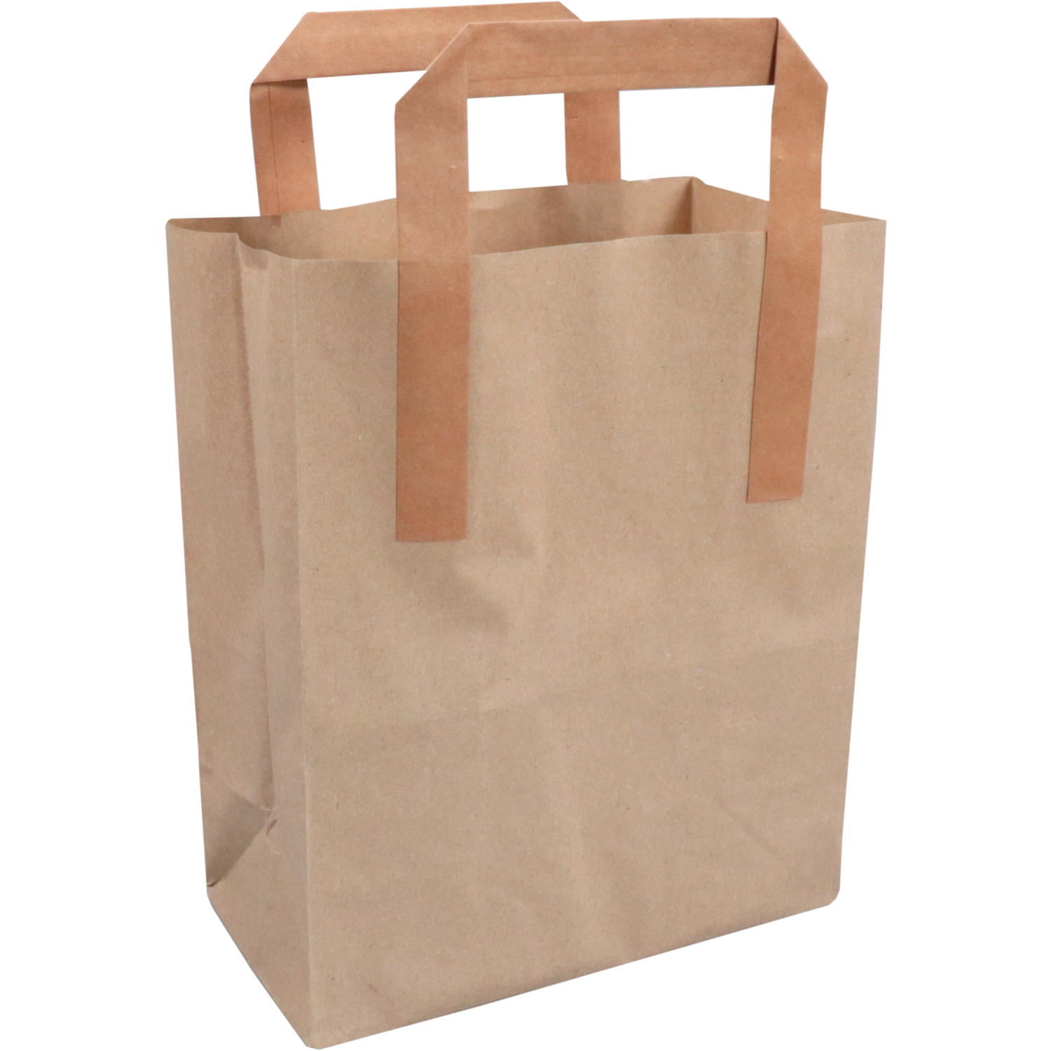 Tas, Papier, platte handgreep, 17.5x 9x21cm, draagtas, bruin