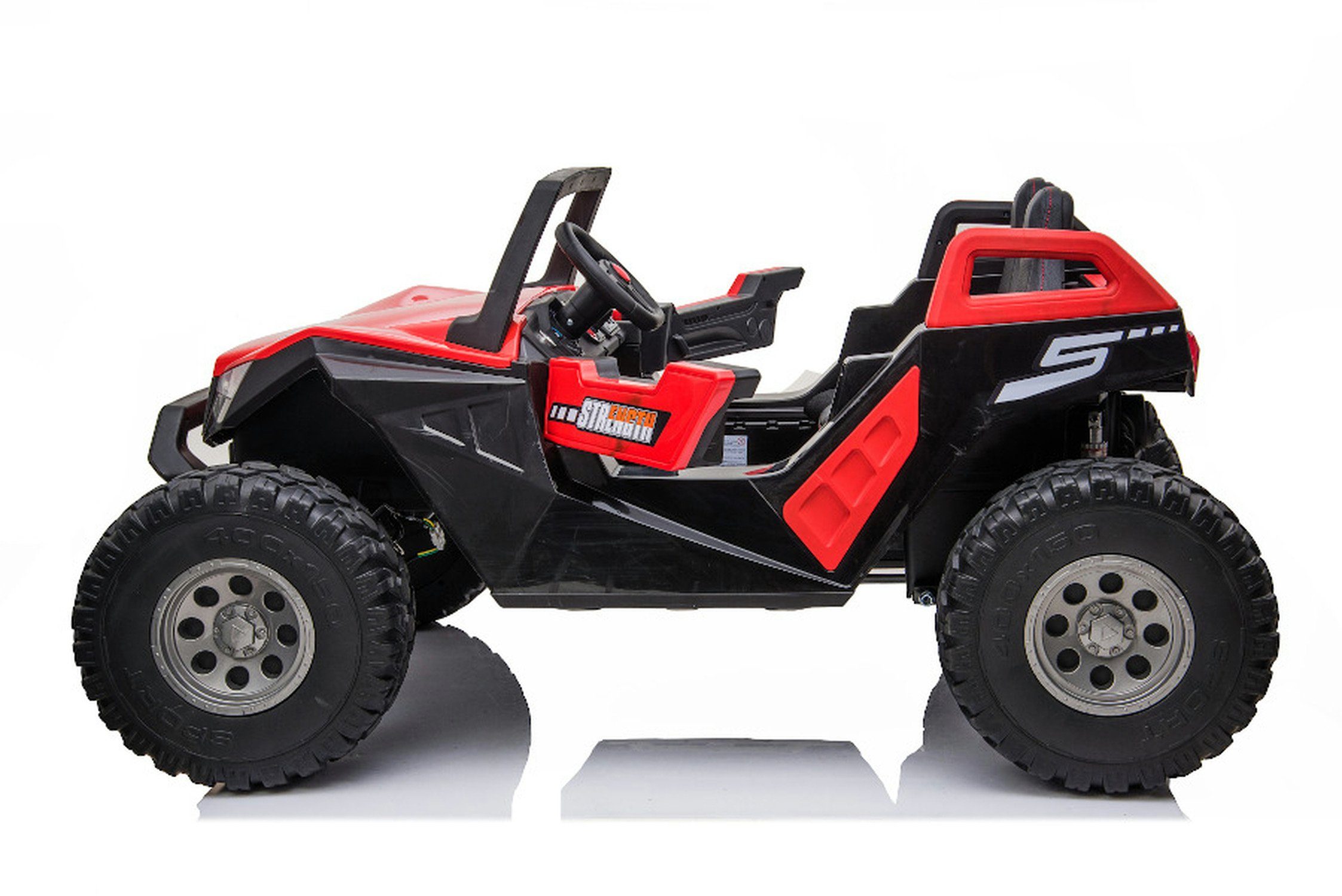 Carrinho elétrico infantil TPFLiving 928 - motor: 4 x 12V - bateria: 2 x 12 volts/7Ah, capacidade de carga 60 kg, carrinho elétrico infantil com assento de couro e cinto de segurança.