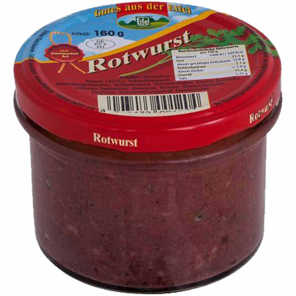 Gutes aus der Eifel Rotwurst nach Hausmacher Art 160g MHD:26.9.26