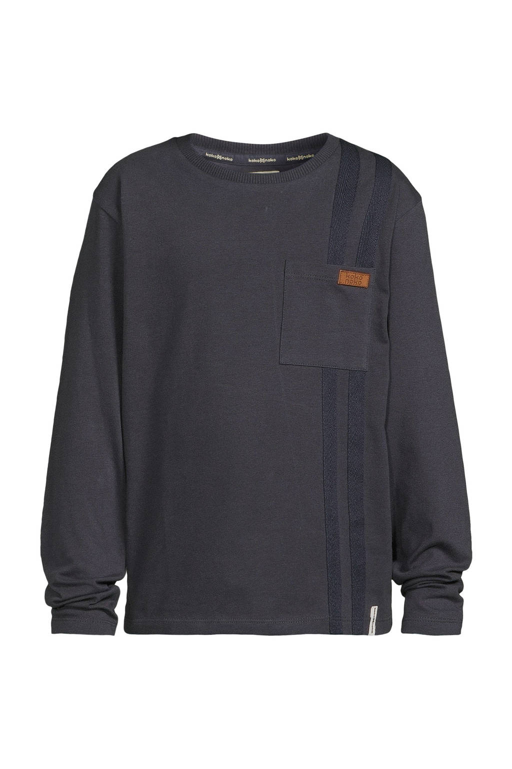 Koko Noko gestreepte gebreide longsleeve donkerblauw