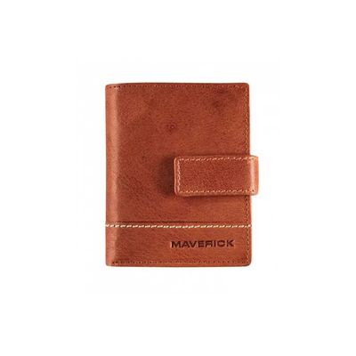 Maverick Rough Gear - Portefeuille - super compact RFID - cuir de buffle pleine fleur à tannage végétal - cognac