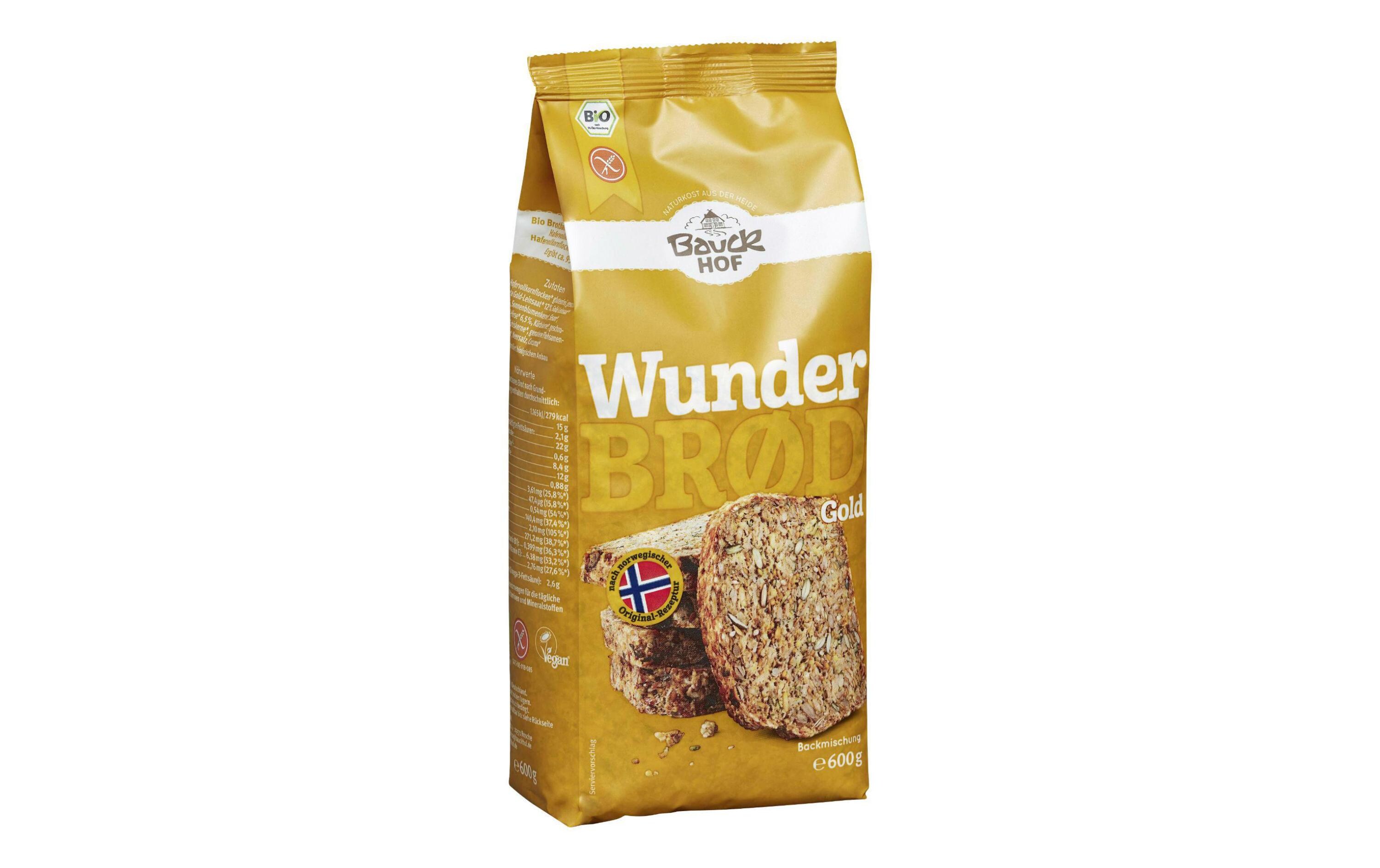 Backmischung Wunderbrot Gold mit Kurkuma 600 gGlutenfreie Brotbackmischung mit Kurkuma