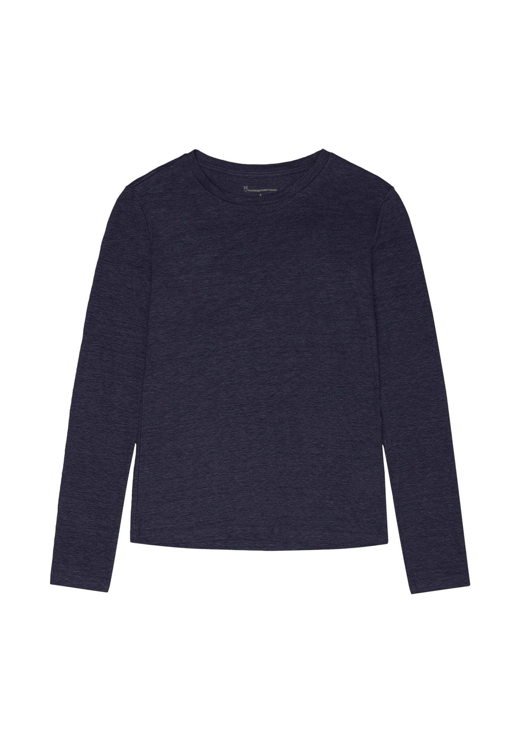 Knowledge Cotton Apparel Longsleeve Linen T-Shirt Total Eclipse