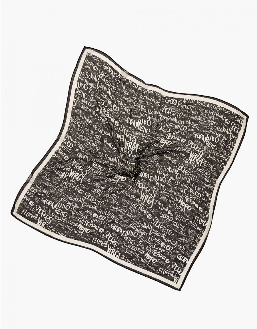 Foulard carré noir blanc