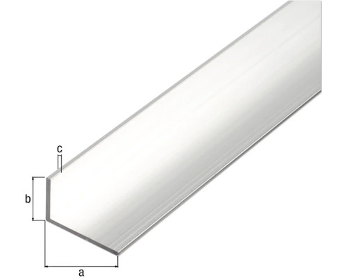 Aluminium hoekprofiel, natuurlijke afwerking, 20x10x1,5 mm, 2 m