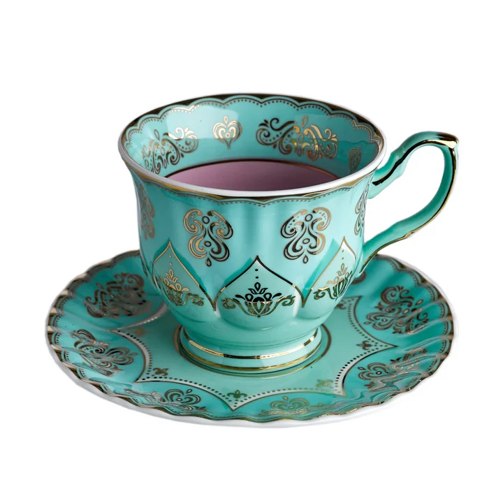 Grandpa Tasse mit Untertasse 4er Set mehrfarben/4 Tassen und Untertassen/Mit der Hand waschen