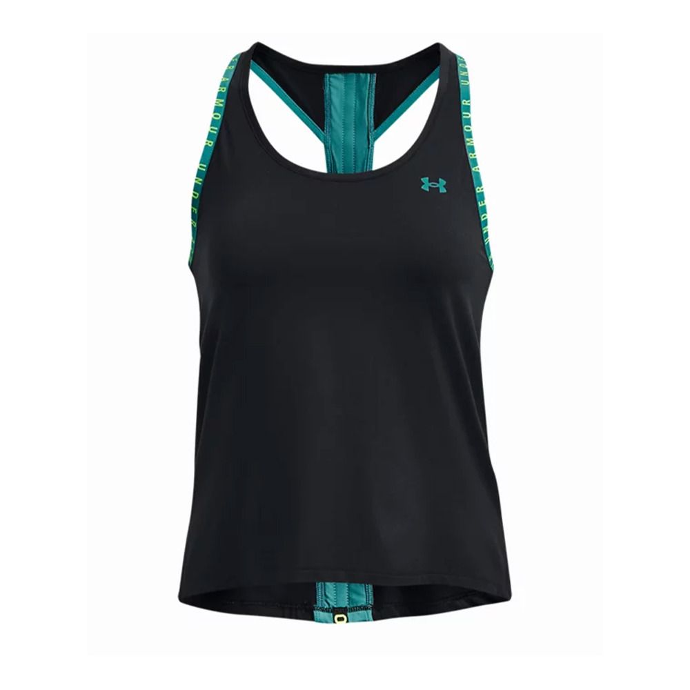 Under Armour UA KNOCKOUT - Débardeur Femme black/lime surge/coastal teal