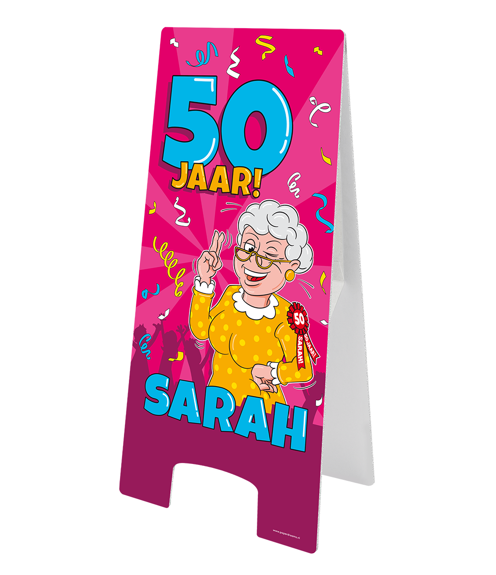 Warning Sign Sarah Cartoon 58cm