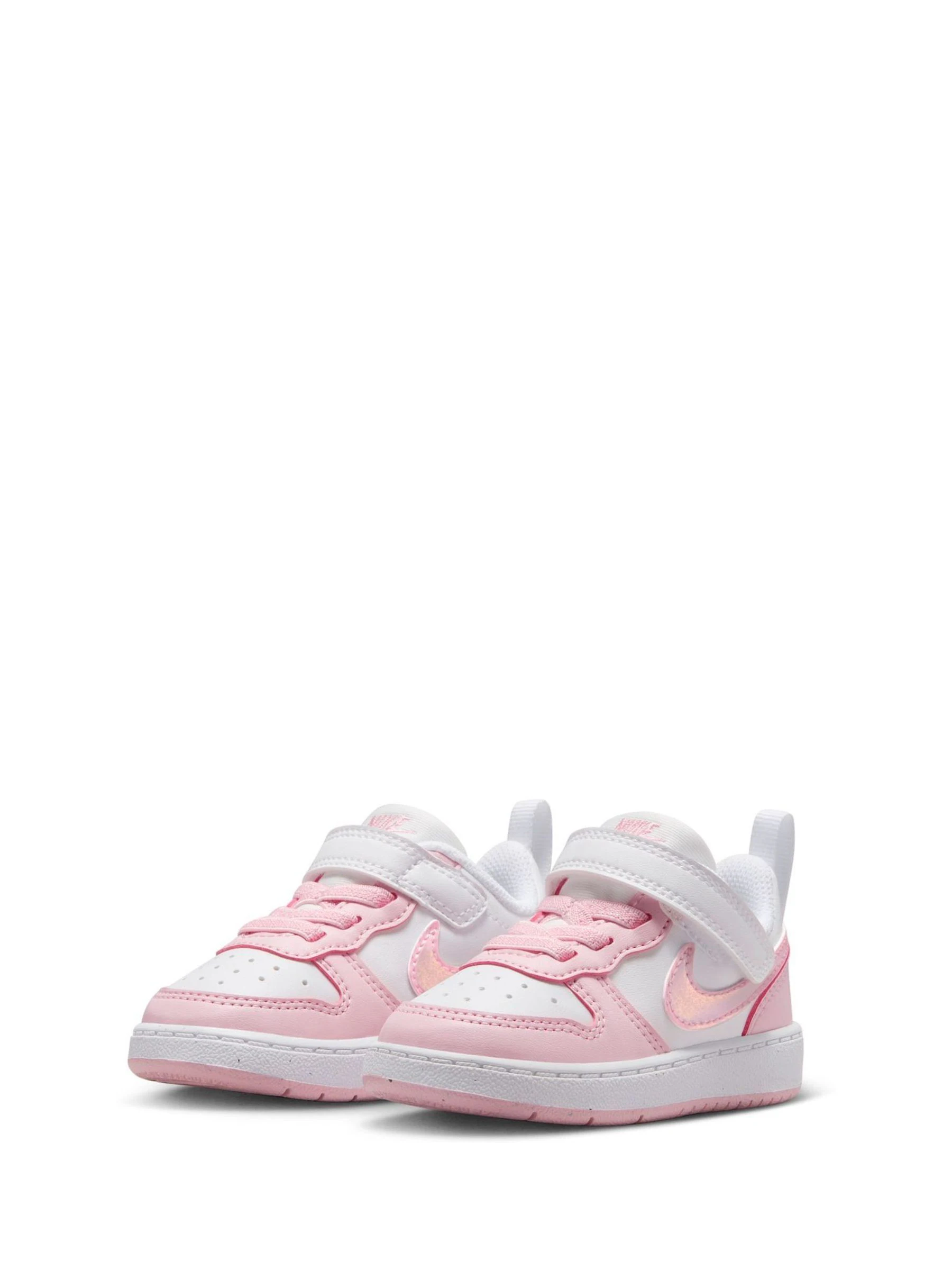 Wit/roze - Nike - Court Borough - Lage recraft-peutersneakers