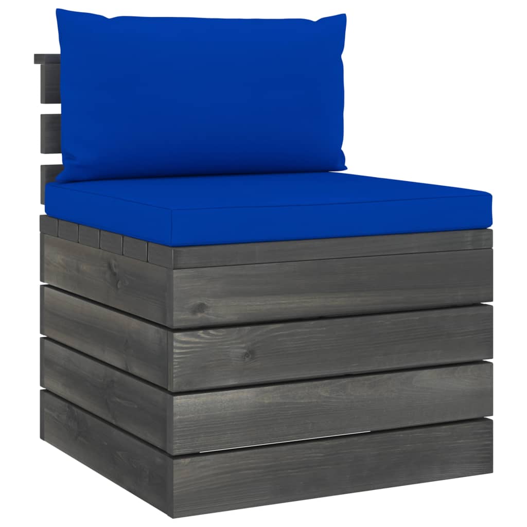 Salon de jardin palette meuble d'extérieur ensemble de mobilier 6 pièces avec coussins bois de pin massif