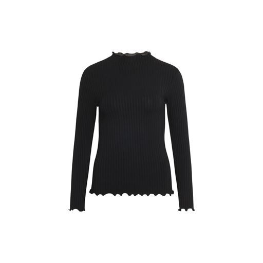 Mads Nørgaard 5x5 Solid Trutte Bluse, Sort, XS