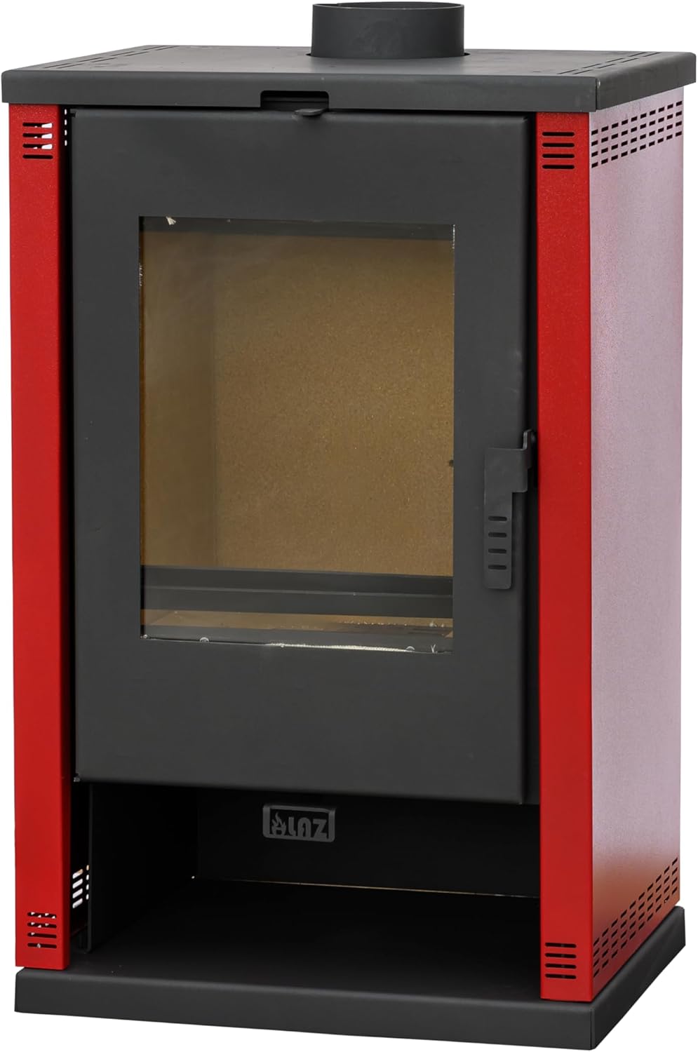 ALAZ Mouse K9-MAX Kaminofen 10 kW – Holzofen Burgunderrot | Brennraum mit Schamott & großem Sichtfenster | Für Holzscheite bis 50 cm | Griffdesign +2 cm verbessert | Energieeffizienzklasse A+