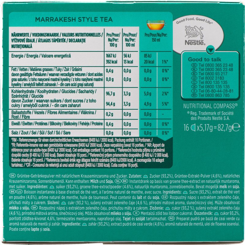 Capsules de thé vert menthe sucré Nescafé Dolce Gusto Marrakech - Boîte de 16