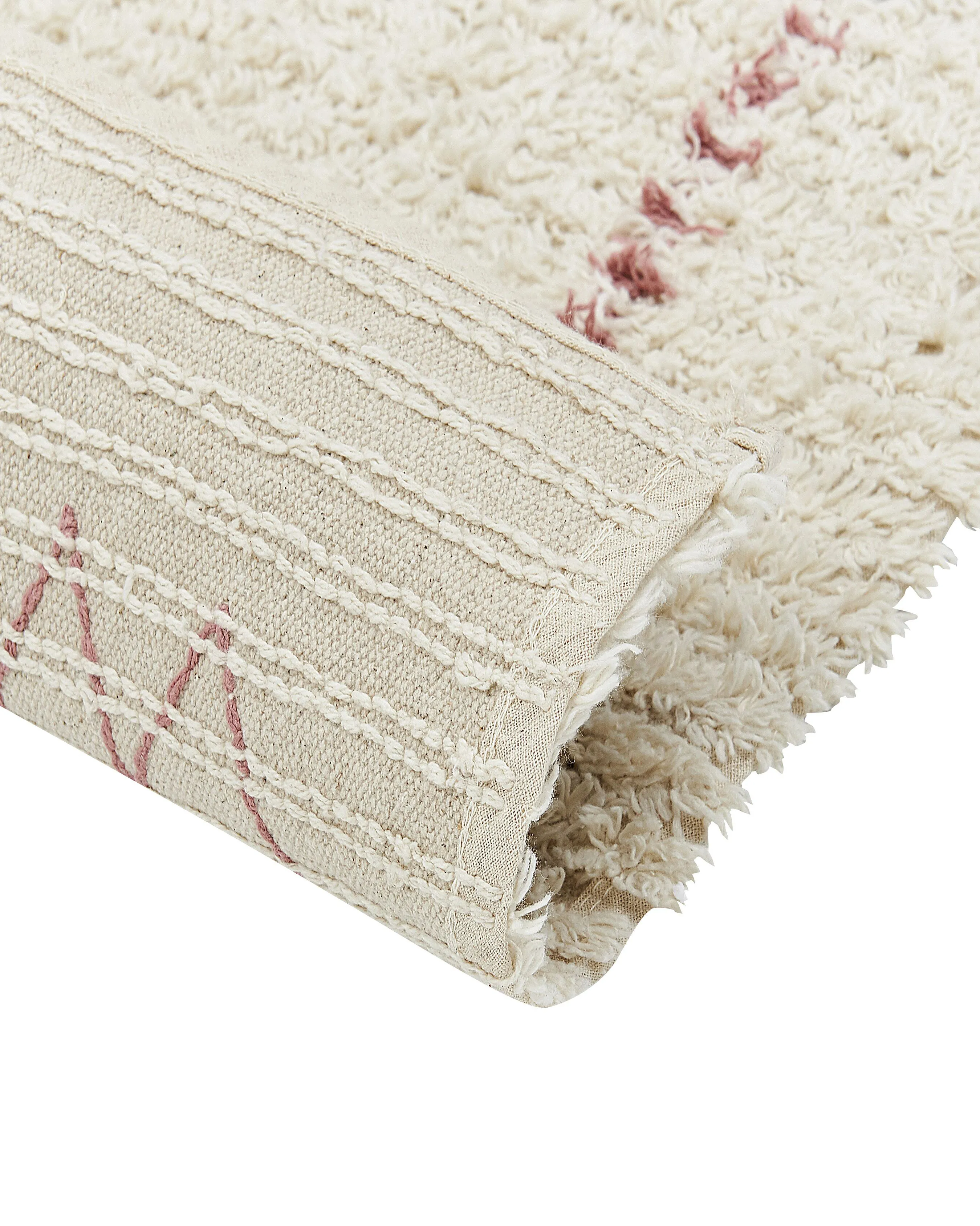 Vloerkleed BETTIAH Beige 160 x 230 cm Katoen