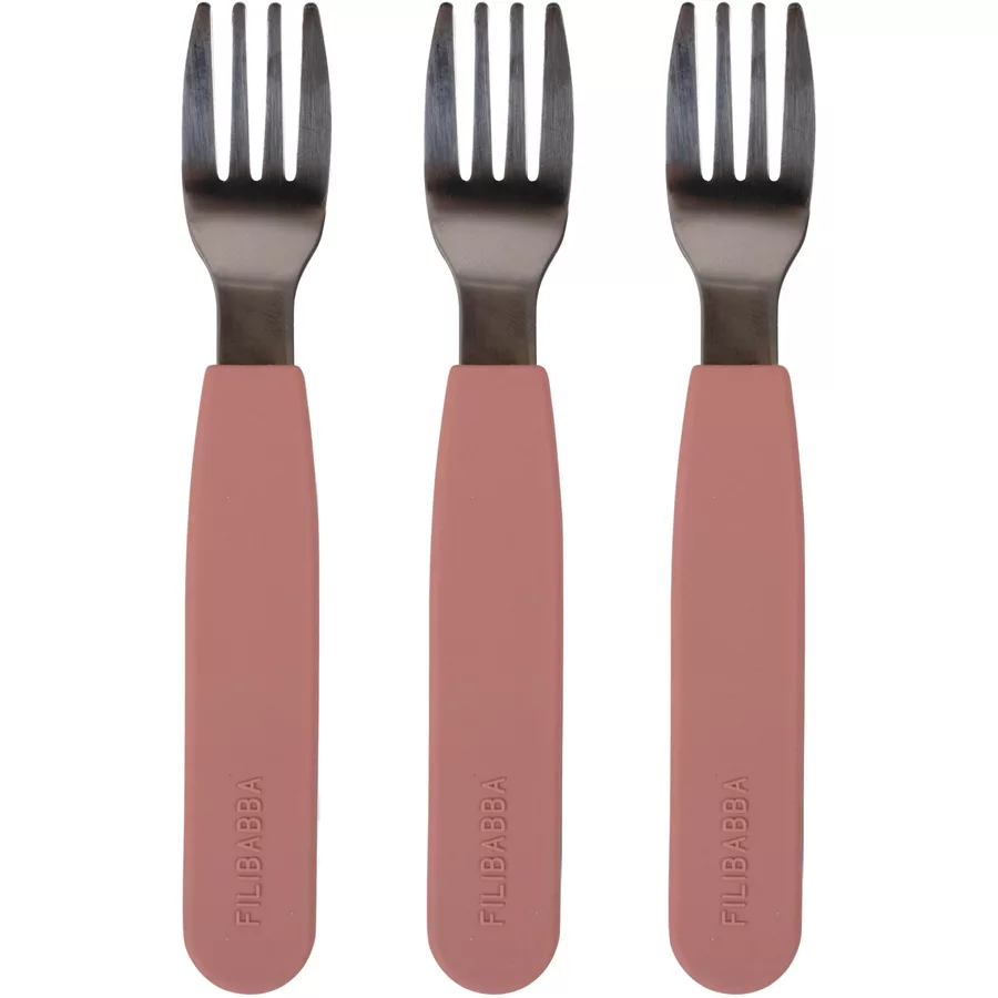 Filibabba Silikon Gabeln 3er-Pack - Rose