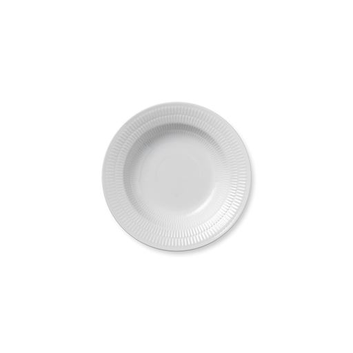 Royal Copenhagen Hvid Riflet Dyb Tallerken, Ø21 cm