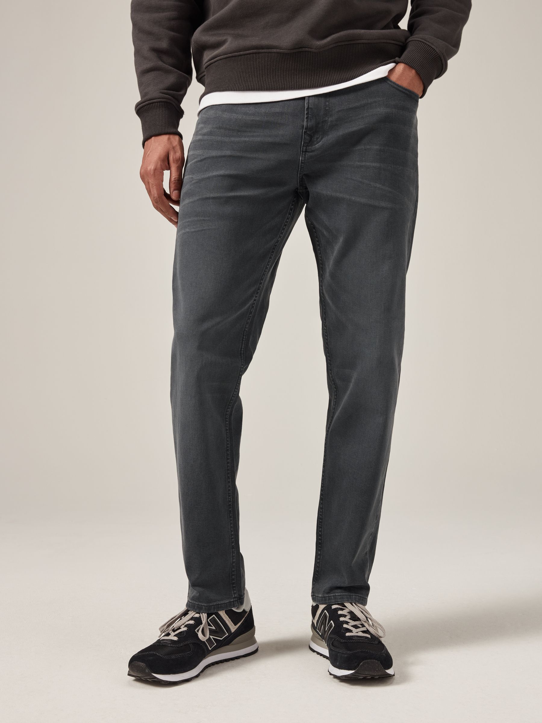 Antracietgrijs - Enkele - Slim fit klassieke stretchy jeans