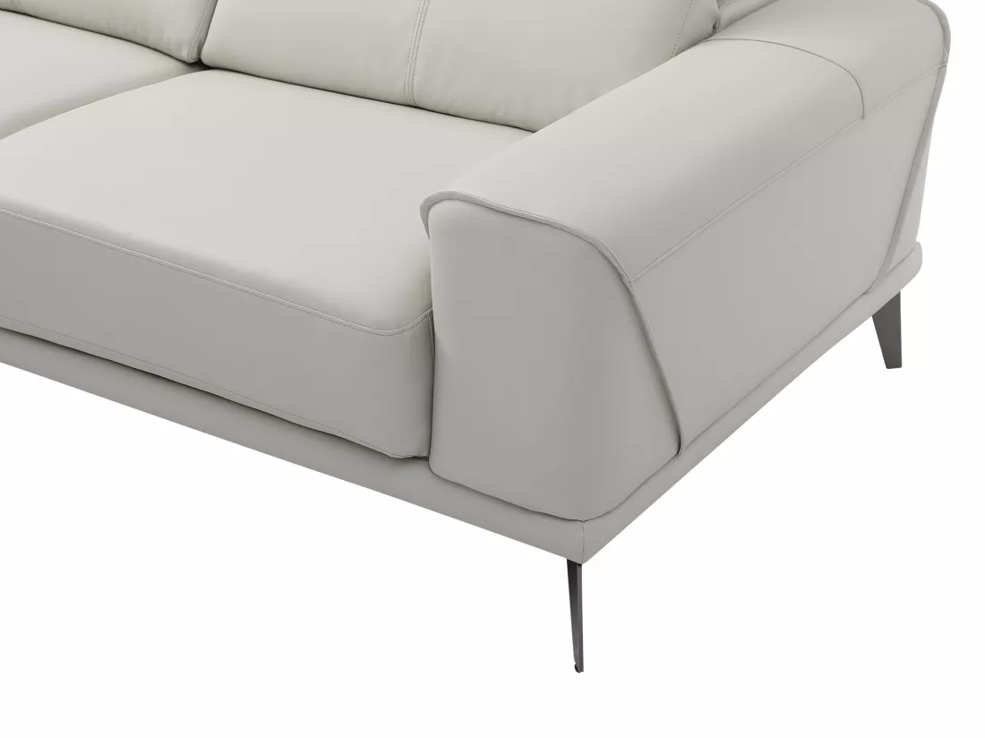 Canapé d'angle gauche en cuir de buffle beige ANDOR