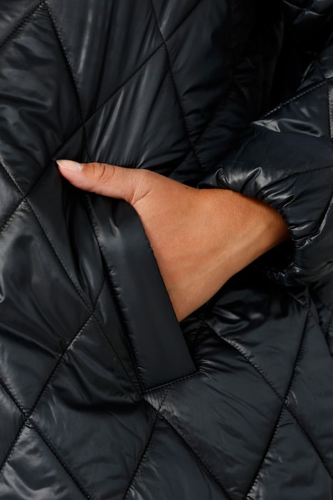 Steppjacke, oversized, Rhombenstepp, 2-Wege-Zipper, Langarm