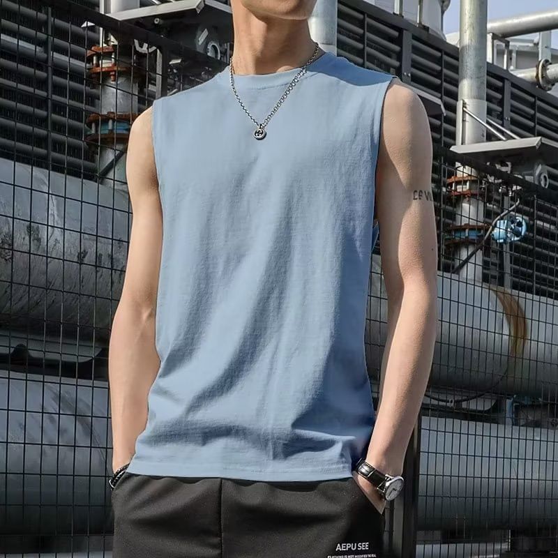 Acritus - Tanktop met ronde hals en effen kleur