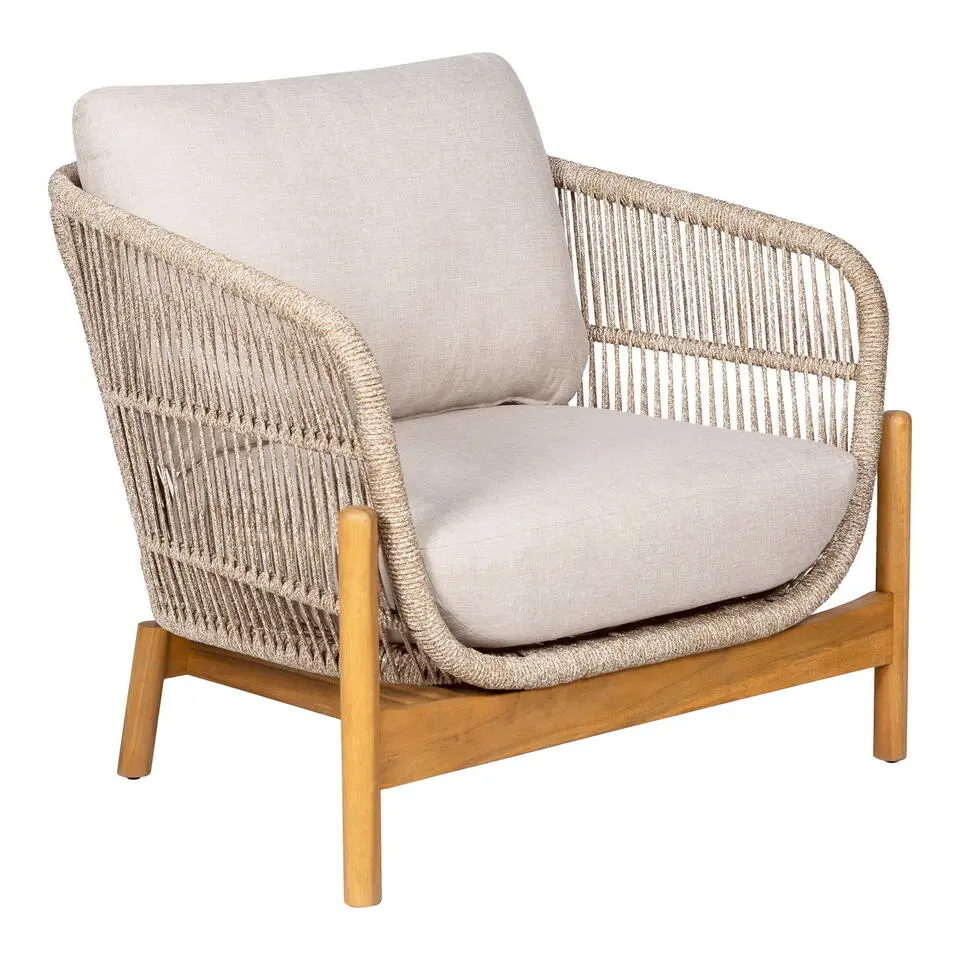 Fauteuil Acacia Bruin/Beige - 78,5x86x72cm - Terracina