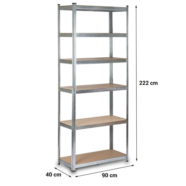 Metallhylle for oppbevaring 222 x 90 x 40 cm Humberg HR-814
