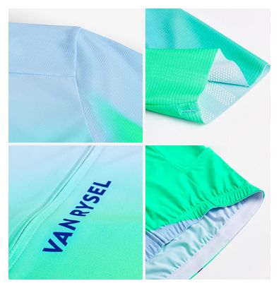 Maillot Manches Courtes Unisexe Van Rysel Racer 2 Bleu Clair/Vert
